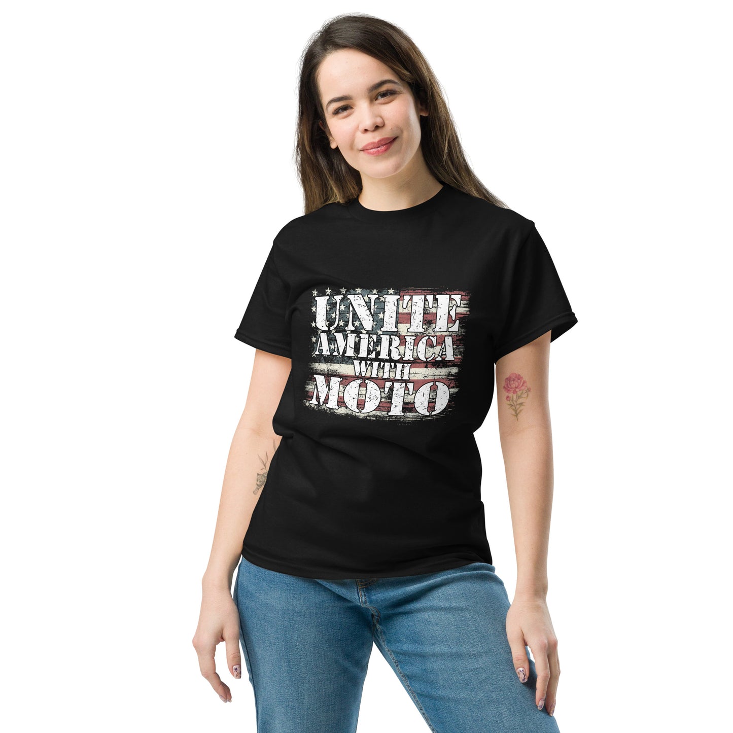 Unite America With MOTO V1- Unisex classic (BLK tee)