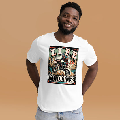 Life is Motocross (WHT TEE) Unisex t-shirt