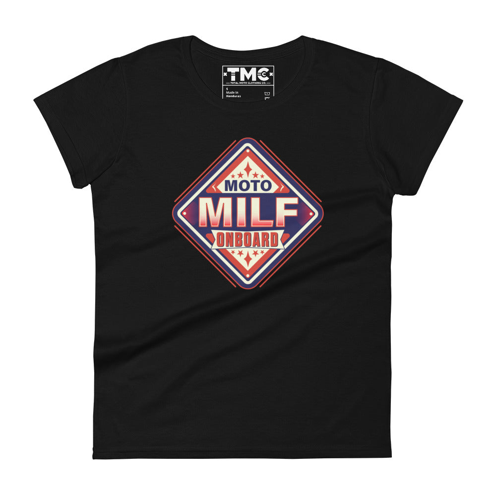 Moto Milf Onboard - Women's short sleeve t-shirt