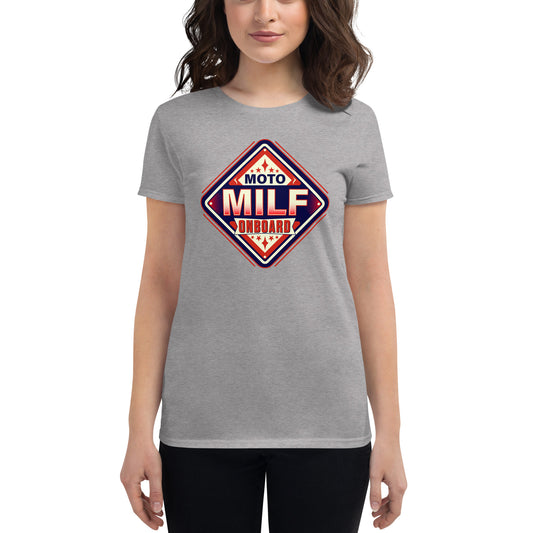 Moto Milf Onboard - Women's short sleeve t-shirt