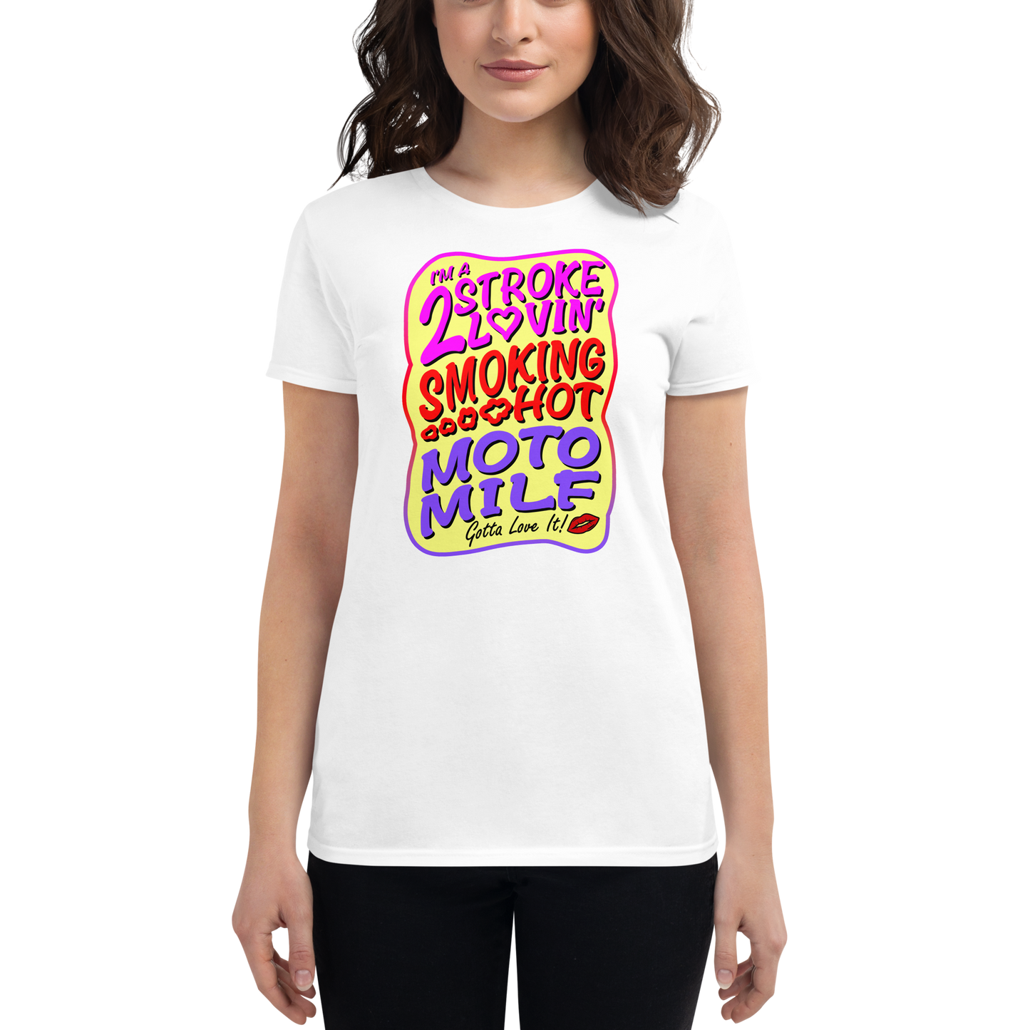 2 Stroke Loving Moto Milf - Women's short sleeve t-shirt (WHT and Colored)